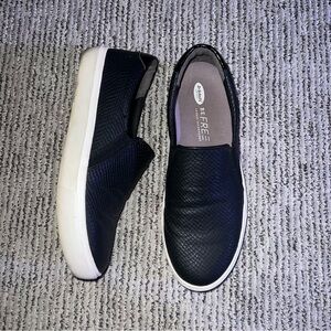 Dr. Scholl's Black Textured Slip-On Flats